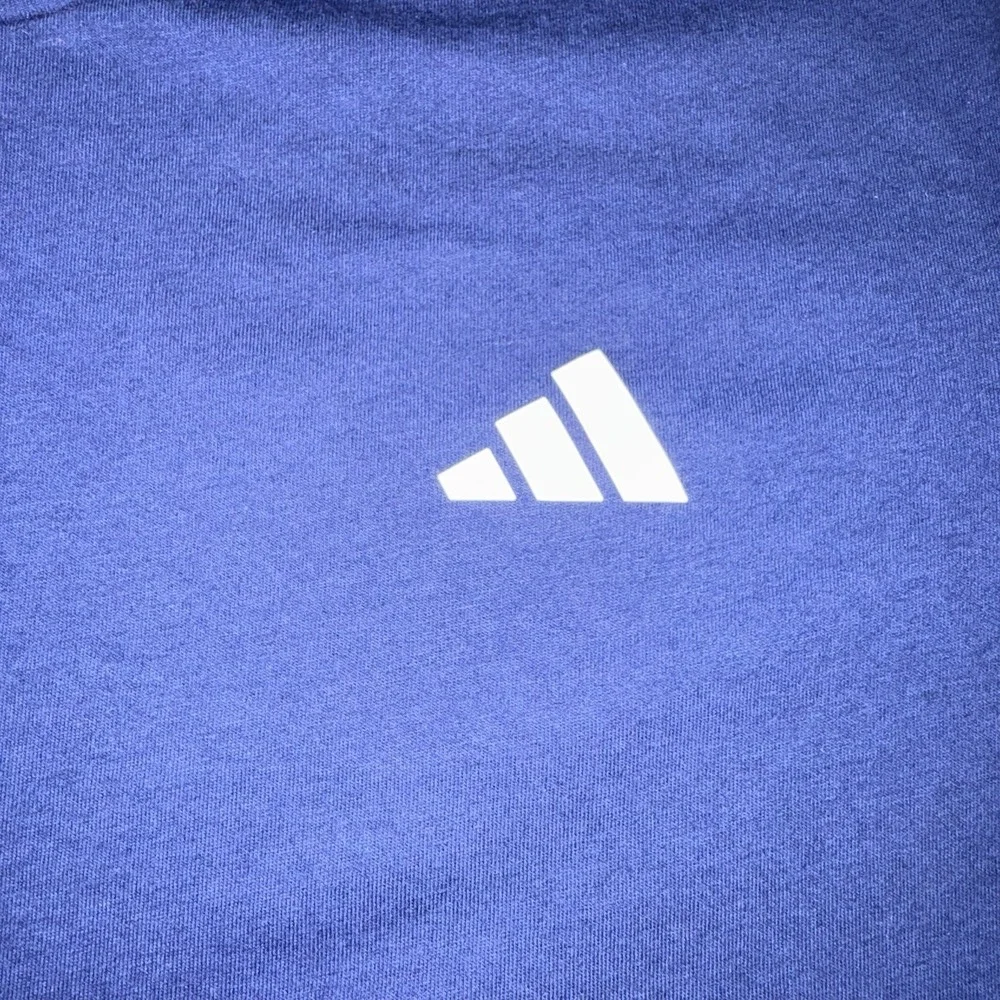 Adidas Men's Breathable Crew Neck Short Sleeve Feel Ready Training Tee Blue 2XL